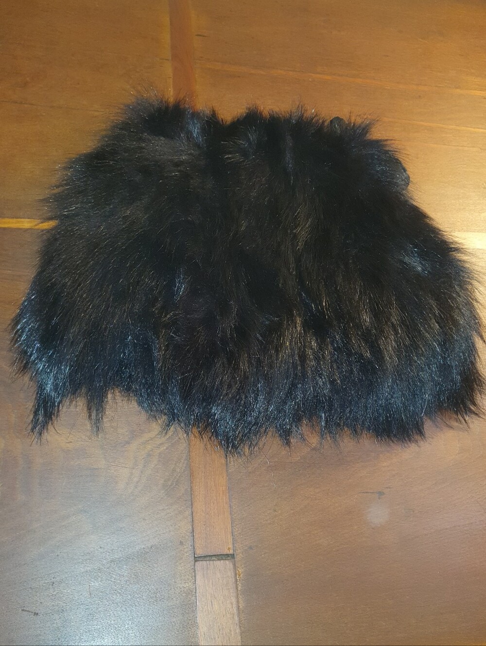 Vintage Black Fur Muff Purse